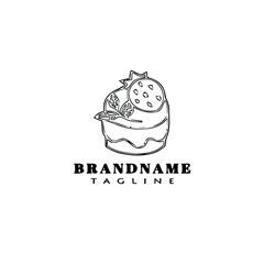 cake logo cartoon design template icon black isolated simple illustration