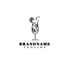 fresh drinks cartoon logo template icon design cute isolated vector illustration