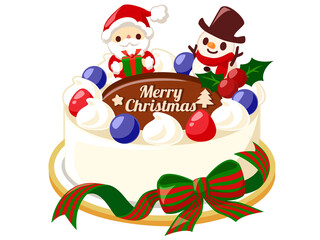 クリスマスケーキ　クリスマス素材のアイコン/ベクター画像	
