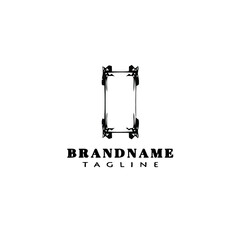 frame border logo cartoon cute black icon style vector illustration