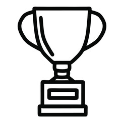 Trophy line art isolated on white background. Vector illustration icon with black line style.