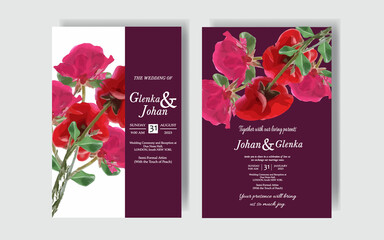      Flower Wedding Watercolor Wedding Invitation Floral Premium Vektor