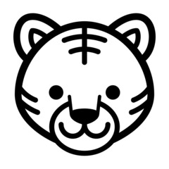 Fototapeta premium トラの顔のアイコン ピクトグラム Tiger face icon