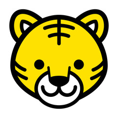 トラの顔のアイコン　ピクトグラム　Tiger face icon
