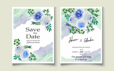      Flower Wedding Hand Draw With Invitation Floral Premium Vektor