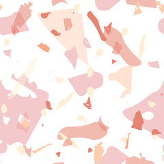 Terrazzo seamless pattern. Orange realistic