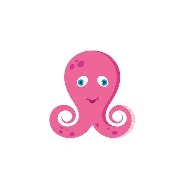 octopus cartoon mascot  icon vector illustration design