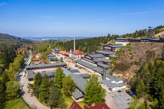 Germany, Lower Saxony, Goslar, Aerial view of Mines of Rammelsberg&Ocirc;&oslash;&Omega;in spring