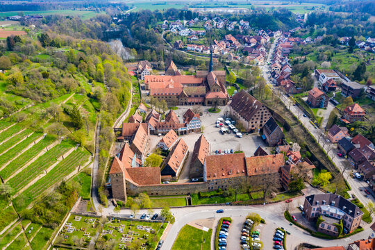 Germany, Baden-Wurttemberg, Maulbronn, Aerial view of Maulbronn Monastery