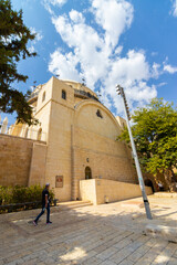jerusalem-israel. 13-10-2021. An ancient synagogue restored after it was destroyed in the war, called the ruin of Rabbi Yehuda the Chassid, the famous Jewish quarter - Jerusalem