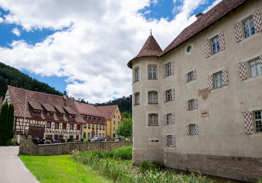 Water Castle Glatt against cloudy sky at Baden-Wuerttemberg, Sulz, Germany