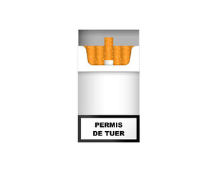 Cigarette pack in vector with "license to kill" message