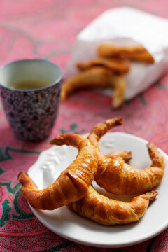 Croissants and coffee for breakfast