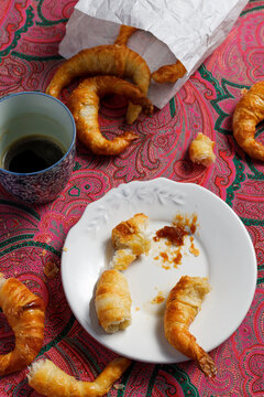 Croissants and coffee for breakfast