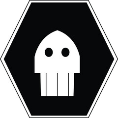 vector illustration of black and white skull logo