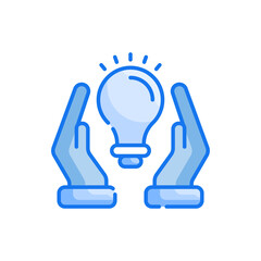 Bulb vector blue colour icon style illustration. EPS 10 file
