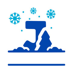 Letter J and winter composition monogram, vector logo, emblems or initial design.