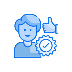 Recommendations vector blue colour icon style illustration. EPS 10 file