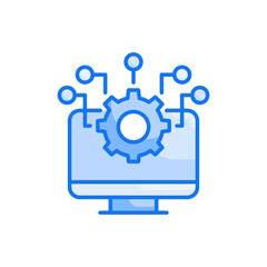 System Integration vector blue colour icon style illustration. EPS 10 file