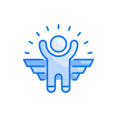 Confidence vector blue colour icon style illustration. EPS 10 file