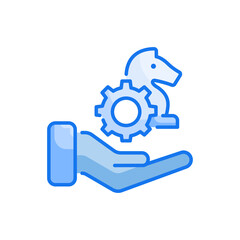 Strategic management vector blue colour icon style illustration. EPS 10 file