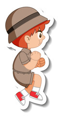 Little boy scout cartoon character sticker