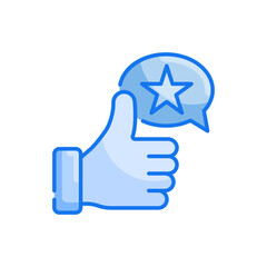 Positive Interaction vector blue colour icon style illustration. EPS 10 file