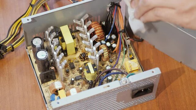 Maintenance of the power supply of a desktop computer or a farm. 