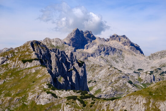 Montenegro, Durmitor National Park, Durmitor massif, view from mountain Savin kuk on mountain peaks