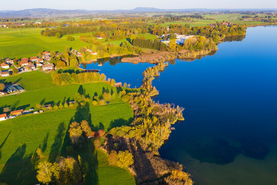 Germany, Upper Bavaria, Alpine foreland, Riegsee, Froschhausen and Neuegling