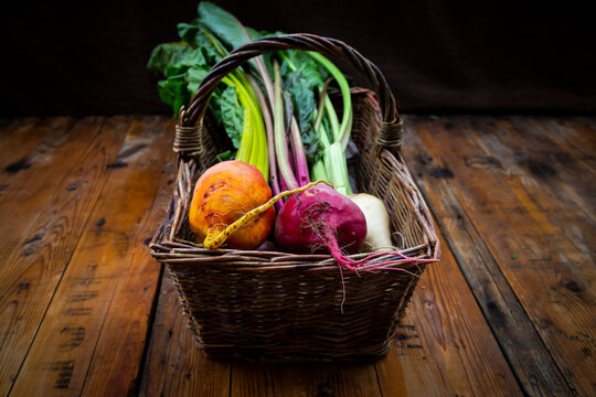 Assorted beets in basket