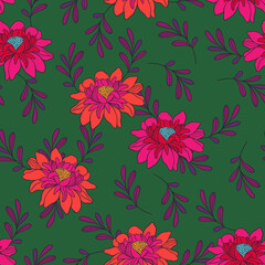 African Ankara Wax Print: vibrant color floral seamless pattern 