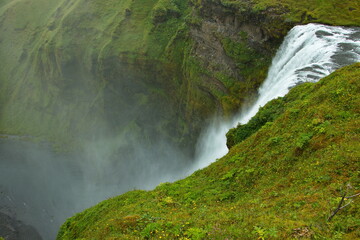 Waterfall Skogafoss on Iceland, Europe
