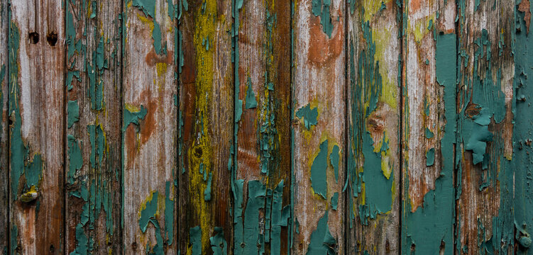 Close-up of old weathered wooden wall - Powered by Adobe