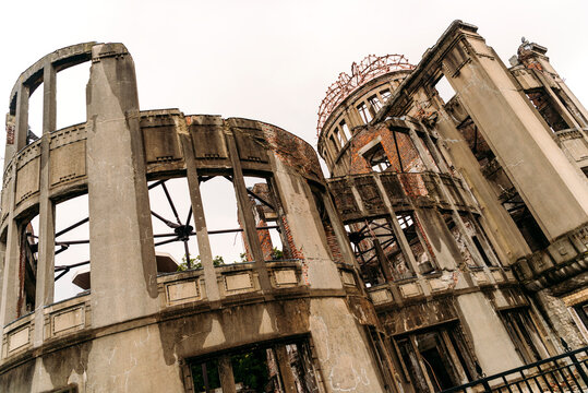 Hiroshima Peace Memorial against clear sky, Japan