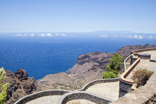 Spain, Canary Islands, La Gomera, Arure, view from observation point Mirador Ermita del Santo