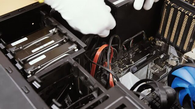 Connects power wires to the power supply. Assembling a new personal computer