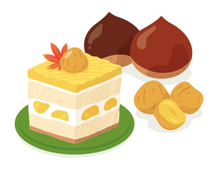 モンブランケーキのイラスト