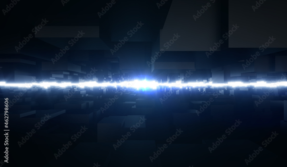 Poster abstract 3d futuristic corridor illuminated with light. 3d rendering