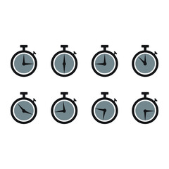 time watch, stopwatch Icon vector Line on white background image for web, presentation, logo, Icon Symbol. 
