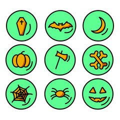 Halloween icon vector set