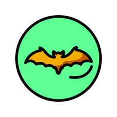 halloween icon with a bat