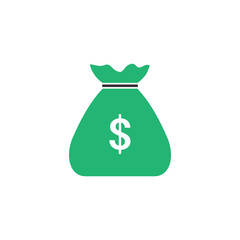 Money bag icon design template vector isolated illustration