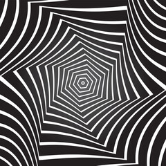 Whirl rotation movement in abstract op art design.