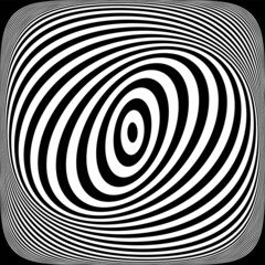 Obraz premium Illusion of swirl spiral vortex movement in op art pattern.