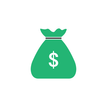 Money bag icon design template vector isolated illustration