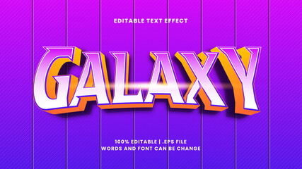 Galaxy editable text effect in modern 3d style