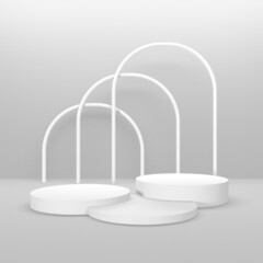 Abstract scene podium mockup. Award ceremony concept