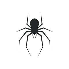 Spider shape silhouette. Insect icon symbol. Vector illustration image.