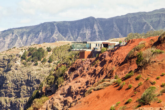 Mirador de Abrante viewing platform in the mountains, La Gomera, Canary Islands, Spain